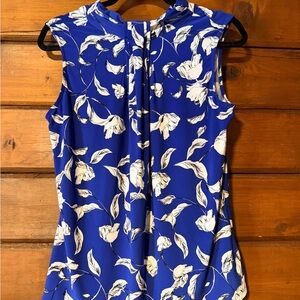 Karl Lagerfeld Royal Blue Floral Sleeveless Tank